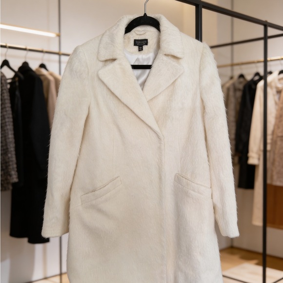 Topshop Jackets & Blazers - Topshop Elegant Cream Teddy Jacket